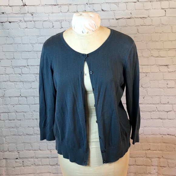 Ann Taylor Open Cardigan Sweater Blue Large - Picture 1 of 5